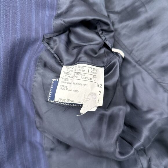Canali Blazer Jacket Mens Size 42 R‎ Navy Blue Wool Pinstripe Made in Italy - Picture 8 of 12